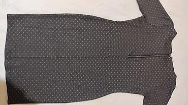 sandale s platformom: Haljina Bien Bleu – tamnosiva, uska, sa sitnim tačkicama - Brend — 3