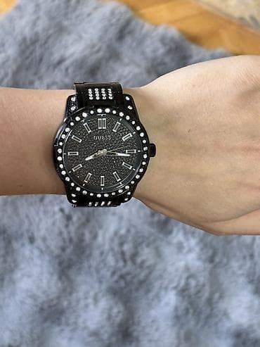 stvari za školu: GUESS ženski ručni sat – crni, sa kristalima POTPUNO NOV, BEZ — 4