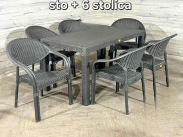 komode sa staklenim vratima: Sto sa 6 stolica — 3