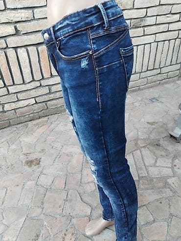 tech fleece plavi: Stradivarius farmerke, veličina S. - Model: skinny/uzane nogavice - — 2