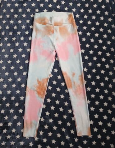 Ostale pantalone: Ženske helanke sa visokim strukom – tie-dye dezen - Model: duge — 1