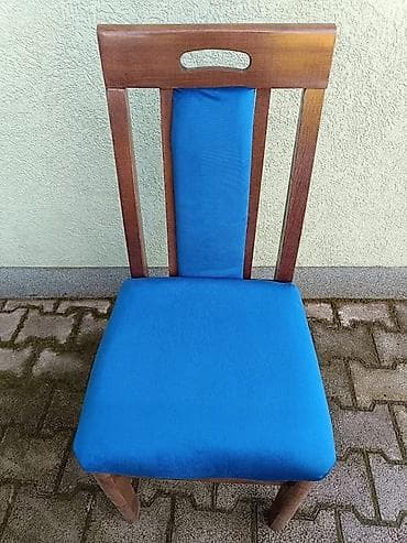 plasticni stolovi i stolice nova pazova: Drvena trpezarijska stolica sa tapaciranim sedištem i naslonom. - — 9