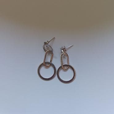 srebrni nakit kompleti: Set od 3 para srebrnih minđuša – geometrijski i moderni dizajn - Par — 4