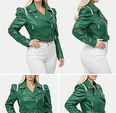Savršena jakna Uvoz Pariz Novo U zelenoj boji Fensi model Kraći model