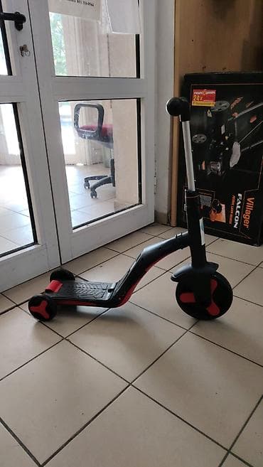 dečije rukavice za boks: Dečiji 3-u-1 trotinet/balans bicikl (crno-crveni) - Višenamenski — 2