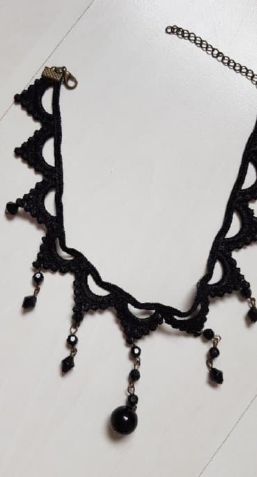 srebrna ogrlica sa krsticem: Choker, Handmade — 2