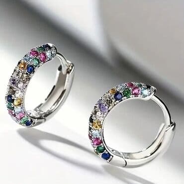 mokasine muske: Hoop earrings, Material: Cubic zirconia — 1