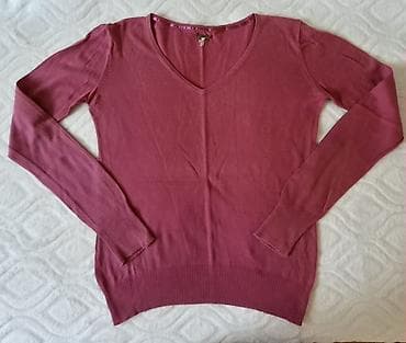 duge haljine: Ženski džemper Springfield, model sa V-izrezom. - Boja: prljavo — 1