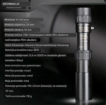 Books, Audio & Video formats: Nov kvalitetan teleskop 300*40 uveličanje sa tronožcem i držačem za — 8