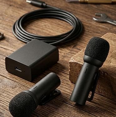 slusalice za mobitel: Bežični lavalier mikrofon set (2 mikrofona + prijemnik + USB-C kabl) — 1