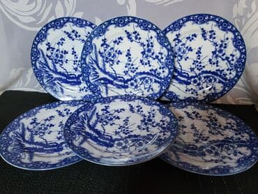 porcelanske solje za caj: Japanski porcelanski tanjiri,rucno oslikani 1950g+. Japanski desertni — 3