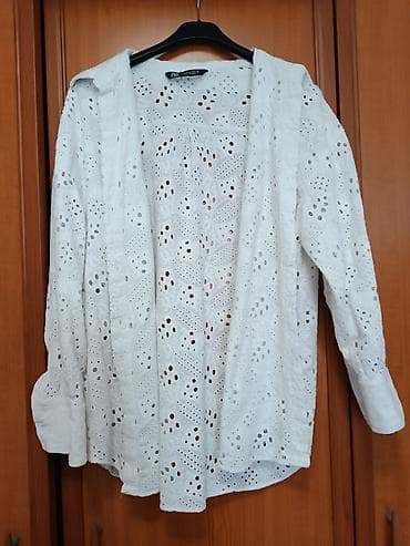 ZARA bela košulja od pamučne čipke (broderie anglaise) - Brend: ZARA
