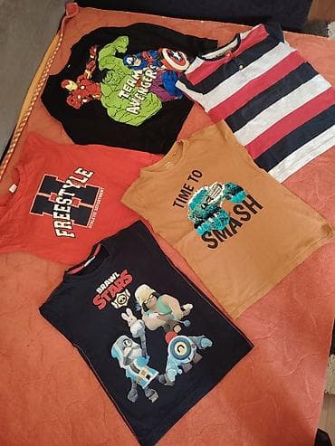 na naduvavanje: Paket garderobe za decaka Vel 128 1 jaknica 5 donja dela 7 — 2
