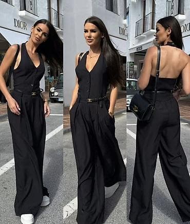 kombinezon l: 🔥Ženski elegantni kombinezon sa širokim nogavicama 2100 din — 2