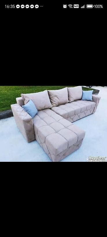 tabure kutija za odlaganje: Ugaona garnitura na razvlačenje – moderan L oblik - Dizajn: moderna — 2