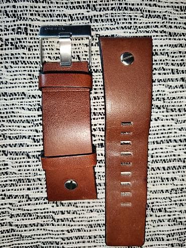 Originalni kožni Diesel kaiš-narukvica za sat, širine 28mm, braon — 1