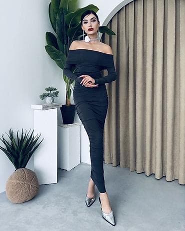 haljine tifani: 🔥Elegantna midi haljina sa spuštenim ramenima - Kroj: uska silueta — 3