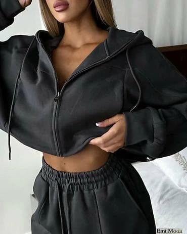 tech fleece l: Damski komplet trenerke – dukserica sa rajsferšlusom i široke — 2