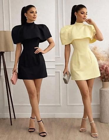 buzz tn bele: Elegantna mini haljina sa pelerinom - Kroj: mini dužina, blago — 2