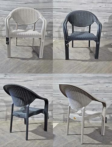 Dušeci: Plastične stolice sa naslonom – ratan izgled Cena je po komadu 36€ - — 1