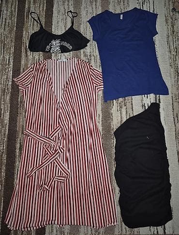 unisex majice sa štampom: Paket ženske garderobe – majice, pantalone i haljina Sadržaj: - — 5