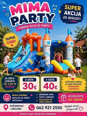 Iznajmljivanje manjeg naduvnog dvorca za decu uzrasta 3–10 godina – na lalafo.rs Iznajmljivanje manjeg naduvnog dvorca za decu uzrasta 3–10 godina –