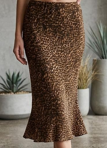 Suknje: Suknja sa leopard printom, midi dužine, kroj blago pripijen uz telo sa — 1