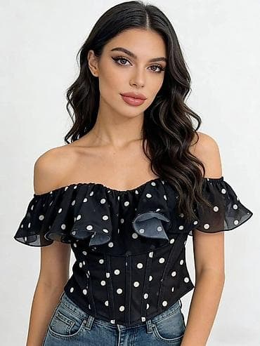 Ženski top/korset sa volanima – bardot (off-shoulder) kroj - Model