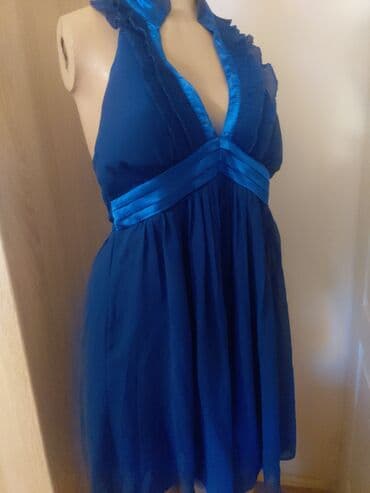 haljine sečene ispod grudi: M (EU 38), color - Light blue, Evening, Without sleeves — 1