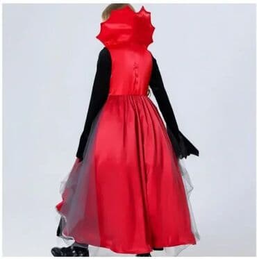 crna haljina za devojcice: Vampiresa vampirka Haljina na visokom crvenom kragnom 90-110 110-120 — 4