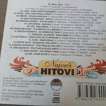 otkup gramofonskih ploca narodne muzike: CD kompilacija: Najveći hitovi 1 – Grand Production - Izdavač: Grand — 2