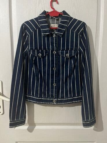 beli kompleti sako i pantalone: Ženska teksas jakna sa prugama – Q/S by s.Oliver - Materijal — 1