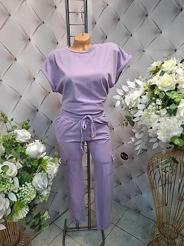 Gornji i donji deo: Ženski komplet – dukserica kratkih, širokih rukava + pantalone sa — 3