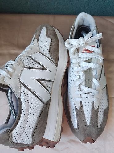 soks patike: New Balance patike – kožni/perforirani gornjište, kombinacija bele — 4
