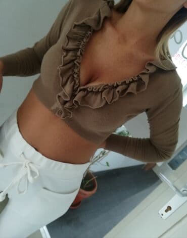 top na jedno rame: S (EU 36), color - Beige — 1