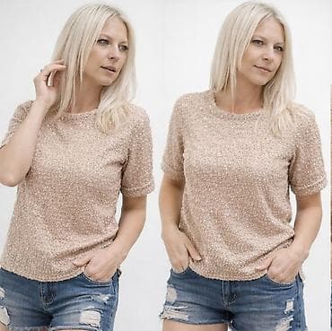 Donji veš: Ženska bluzica sa kratkim rukavima u bež/nuance šampanj boje sa — 3