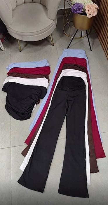 kombinezoni svecani: Damski komplet – top na spuštena ramena + pantalone sa zvonastim — 3