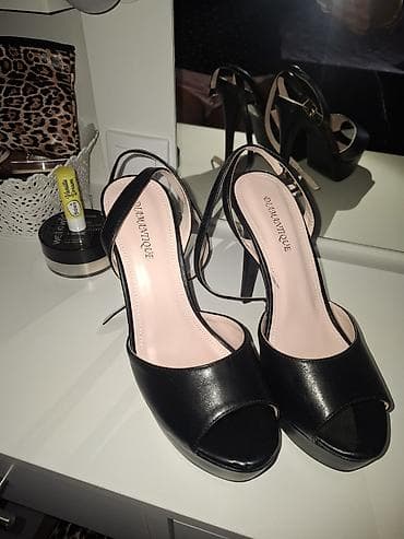 deichmann sandale na stiklu: Crne elegantne sandale na visoku potpeticu – DIAMANTIQUE - Model — 1