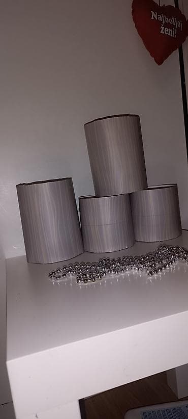 Figures: Set od 4 sive dekorativne abažure za lampe - Materijal: tanki — 3