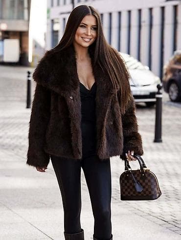 Ženska obuća: One size, Sa postavom, Veštačko krzno, bоја - Braon — 1