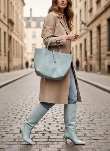 espadrile sa platformom beograd: Set: ženska torba + kožne čizme na malu potpeticu - Boja: nežna — 1