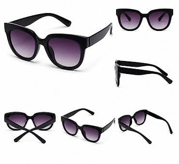 Accessories: Moderne uniseks naočare za sunce – crni ram, ljubičasto-gradijentna — 1