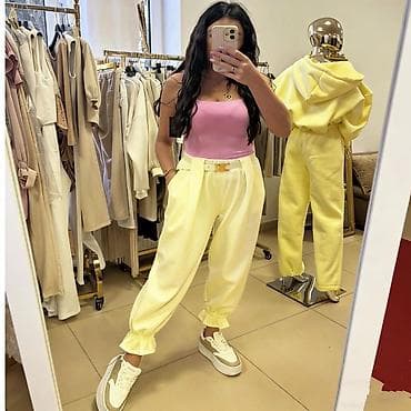 Women's Sweatsuits: ✅Ženske široke pantalone sa karnerima na nogavicama i kaišem
✅2400 din — 2