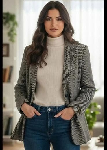 Muška obuća: Ženski blejzer od tvida sa pepito/riblja kost šarom - Klasičan kroj — 1