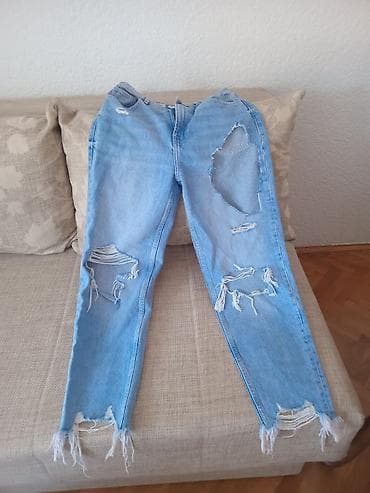 šešir za kupanje beba: Ravne farmerke od svetloplavog denima sa izraženim “ripped/distressed” — 1