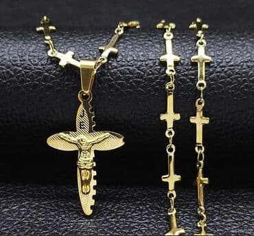 srebrna ogrlica sa krsticem: 1500 — 3