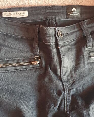 bajkerske čizme: Adriano goldschmied ag moto biker jeans bajker farmerke, crne — 1