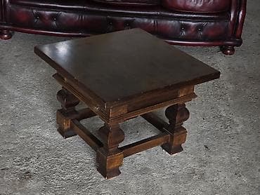 stilske komode: Drveni klub sto sa fiokom – klasičan masivni dizajn - Materijal: puno — 2