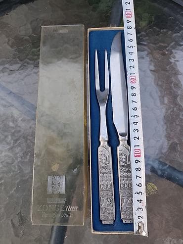 noz sa kremenom: KONGETINN Norwegian pewter – set za sečenje pečenja - Dvodelni set za — 2