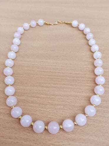 Venčanice i aksesoari: Ogrlica Rozenkvarc Ogrlica od Rozenkvarca, poludragi kamen — 2